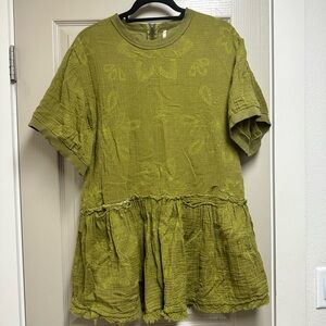 Free People Olive Textured Tunic Top